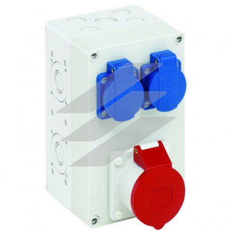 Щит STG012 з комбінацією розеток IP44 (125х200х122мм), Spelsberg